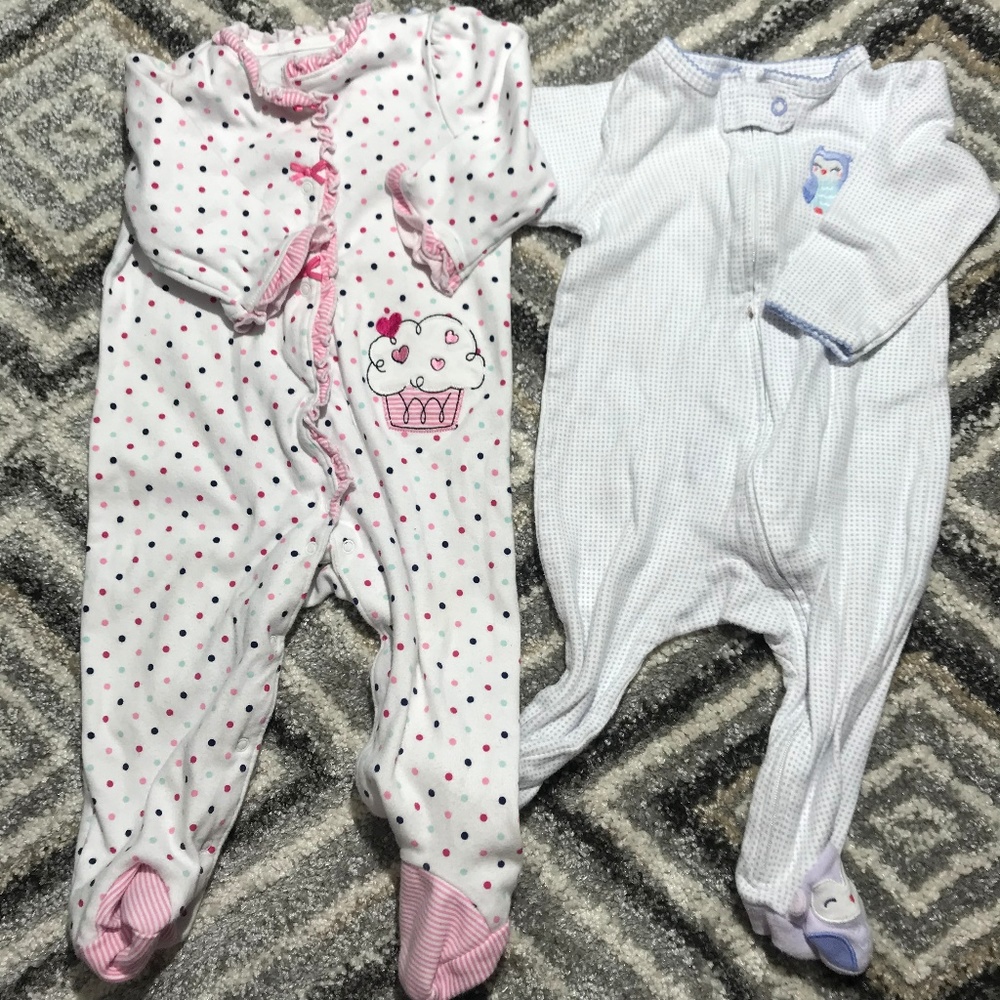 2 baby girl PJ's 9M